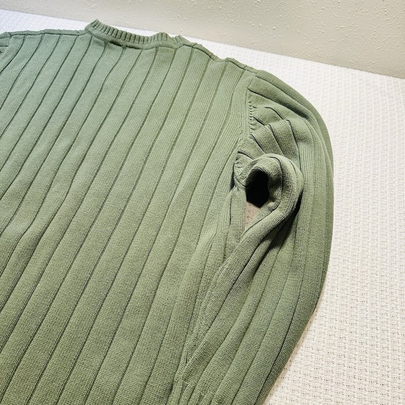 Vintage 90s Green Field Gear Men's V-Neck Ribbed Sweater 3XL Layering Preppy - Picture 13 of 13